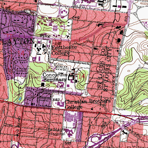 Topographic Map of Piper Hall, MO