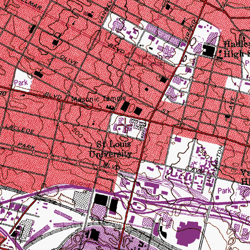 Topographic Map of Pius XII Memorial Library, MO