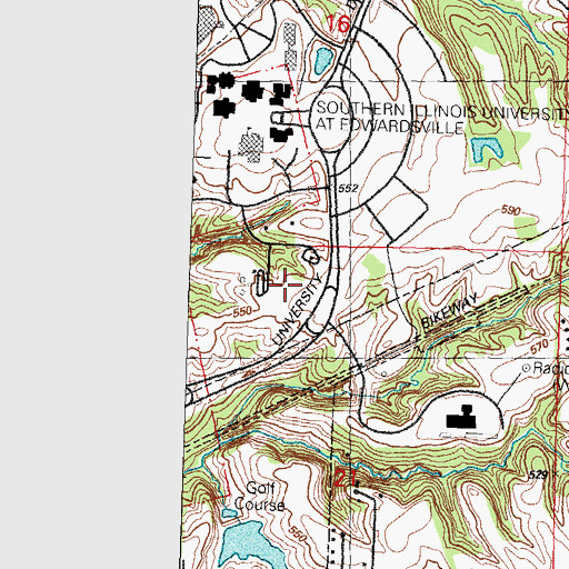 Topographic Map of Prairie Residence Hall, IL