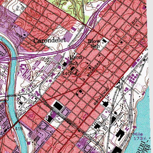 Topographic Map of Saint Trinity Lutheran Church, MO