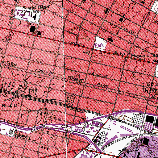 Topographic Map of Saint Vincent de Paul Society of Saint Louis, MO