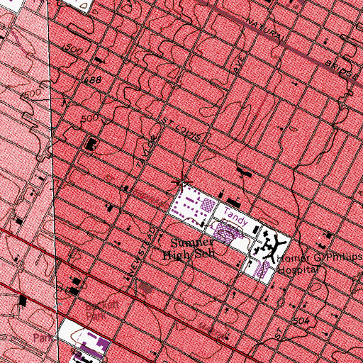 Topographic Map of Samuel Brown Temple African Methodist Episcopal Zion Church, MO