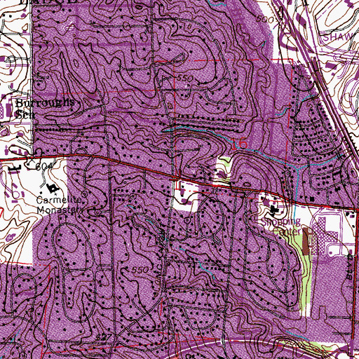Topographic Map of Second Baptist Church of Greater Saint Louis, MO