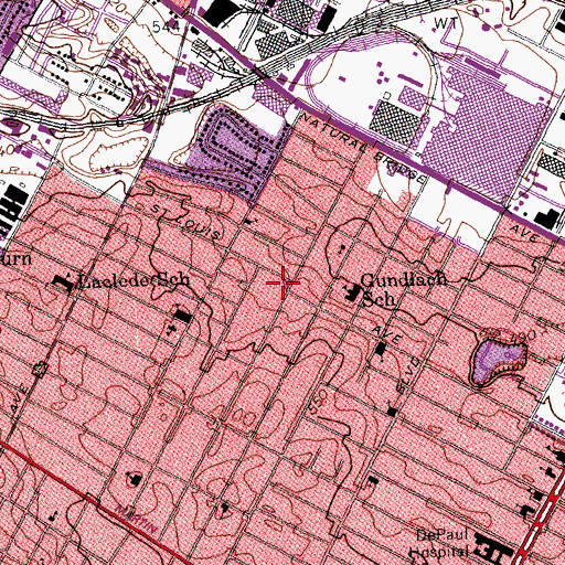 Topographic Map of Second New Golden Star Baptist Church, MO