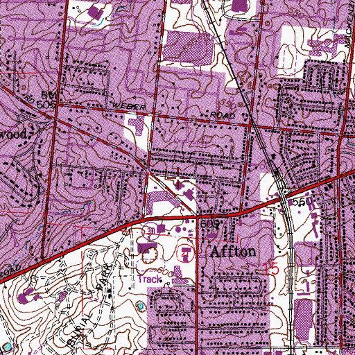 Topographic Map of Seven Holy Founders Church, MO