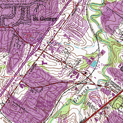 Topographic Map of Seventh Day Adventist Church of Southside, MO