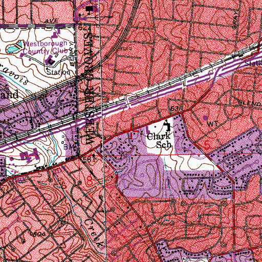 Topographic Map of Sherwood Baptist Church, MO