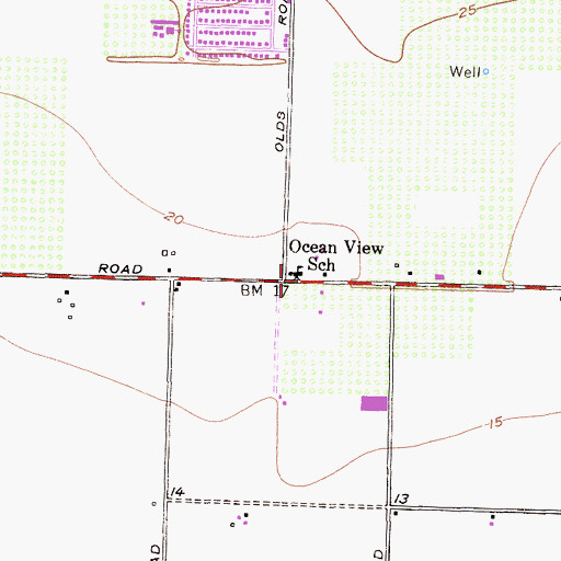 Topographic Map of Oceanview Junior High School, CA