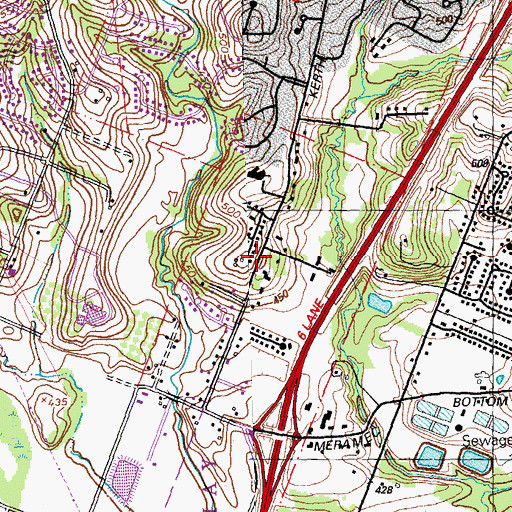 Topographic Map of South County Christian Center, MO