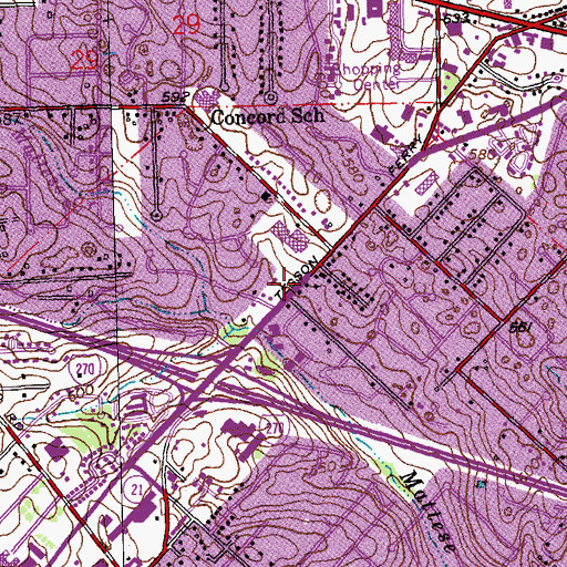 Topographic Map of South Side Church of God, MO