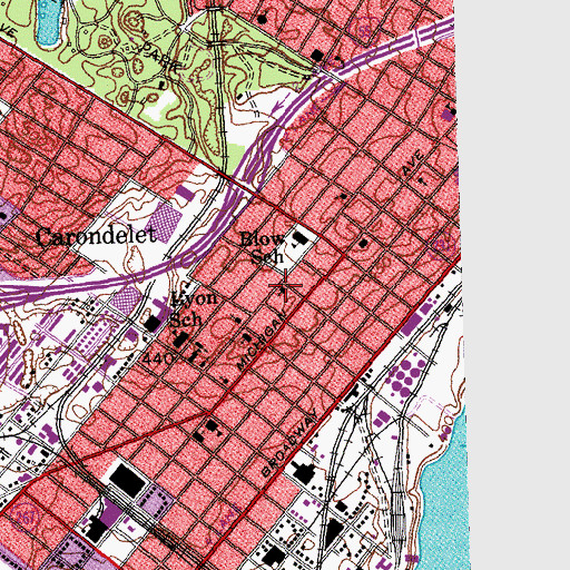 Topographic Map of Southside Church of the Nazarene, MO