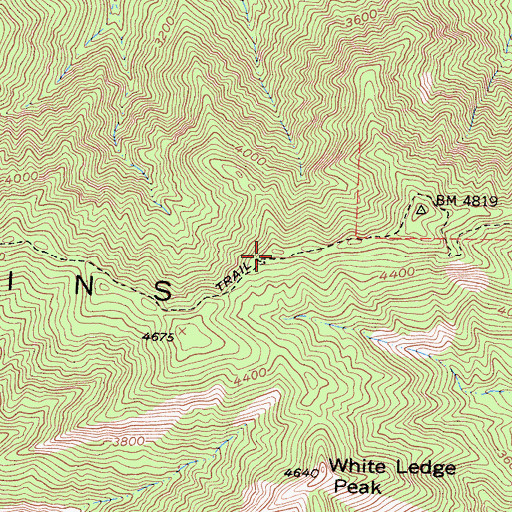 Topographic Map of Ocean View Trail, CA
