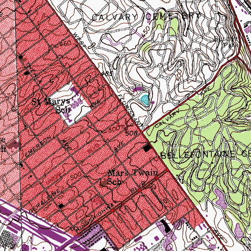 Topographic Map of The Lords House of Prayer, MO