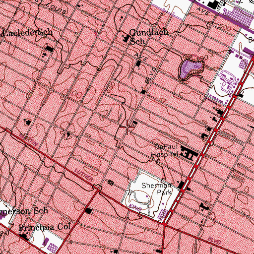 Topographic Map of Third United Presbyterian Church, MO