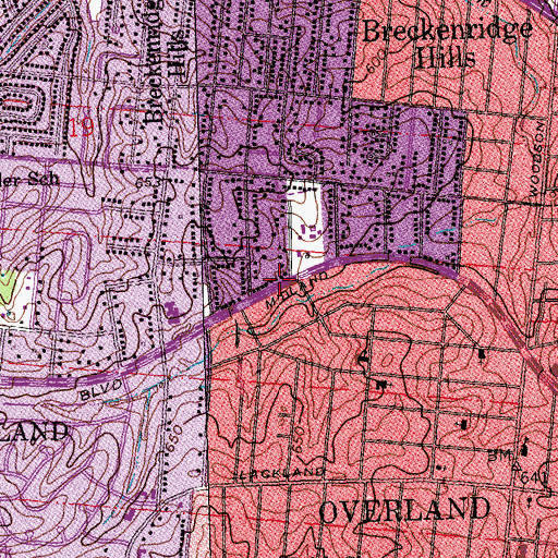 Topographic Map of Trinity Baptist Church, MO