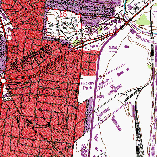 Topographic Map of Trinity Baptist Church, MO