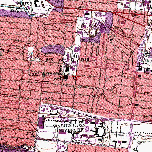 Topographic Map of Trinity Presbyterian Church, MO
