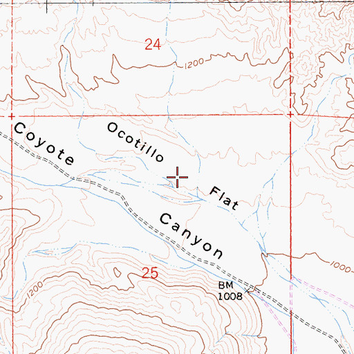 Topographic Map of Ocotillo Flat, CA