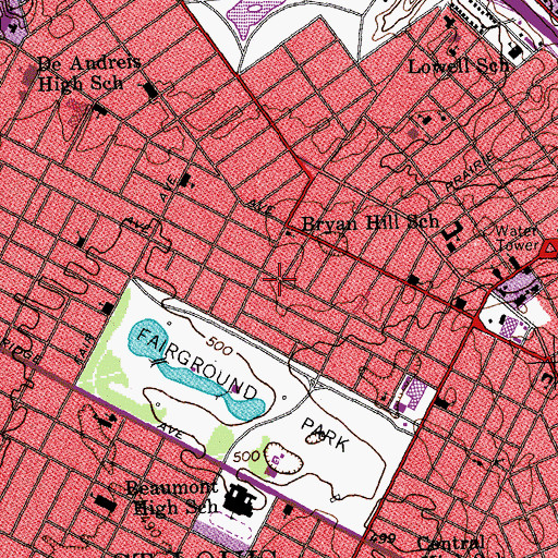 Topographic Map of True Love Missionary Baptist Church, MO