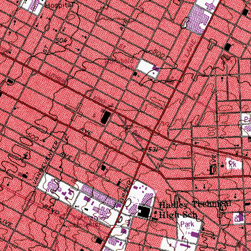 Topographic Map of Union Sinai Missionary Baptist Church, MO