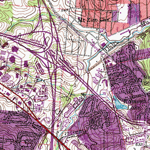 Topographic Map of Interchange 238B, MO