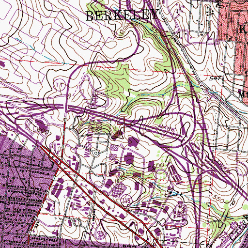 Topographic Map of Interchange 238C, MO