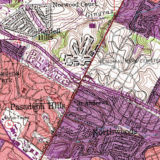 Topographic Map of Interchange 241B, MO