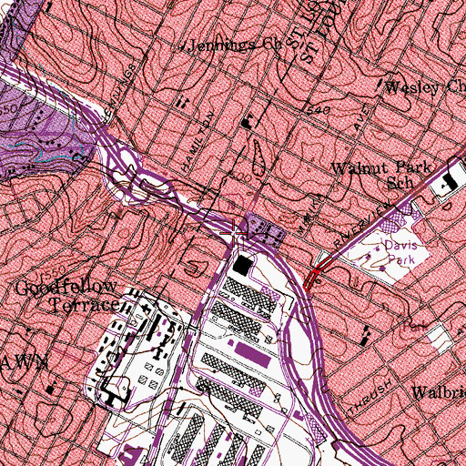 Topographic Map of Interchange 243, MO