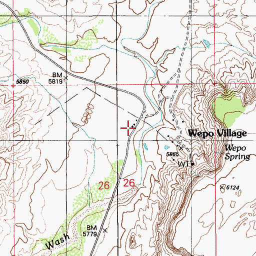 Topographic Map of Wepo Village, AZ