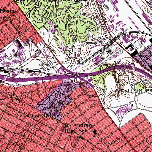 Topographic Map of Interchange 245B, MO
