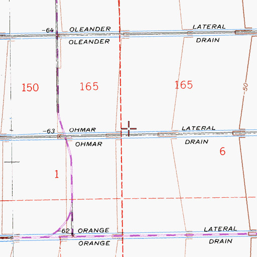 Topographic Map of Ohmar Lateral, CA