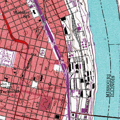 Topographic Map of Interchange 249B, MO