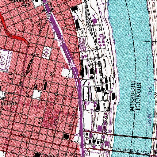 Topographic Map of Interchange 249D, MO