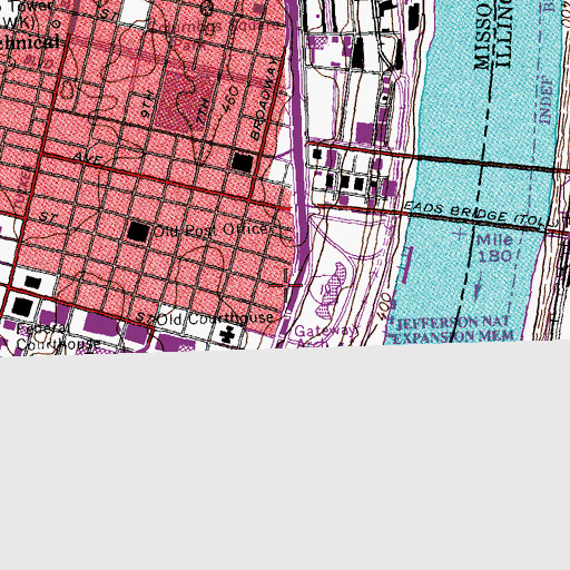 Topographic Map of Interchange 250B, MO