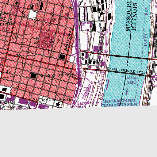 Topographic Map of Interchange 250C, MO