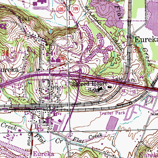 Topographic Map of Interchange 264, MO
