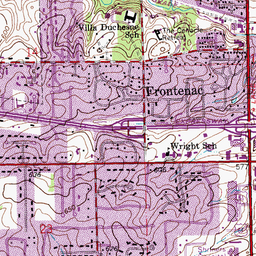 Topographic Map of Interchange 27, MO