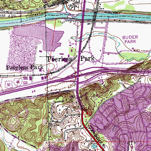 Topographic Map of Interchange 272, MO