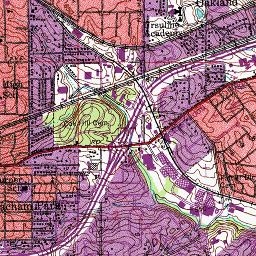 Topographic Map of Interchange 278, MO