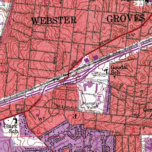 Topographic Map of Interchange 280, MO