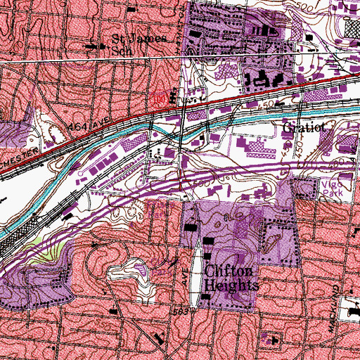 Topographic Map of Interchange 286, MO