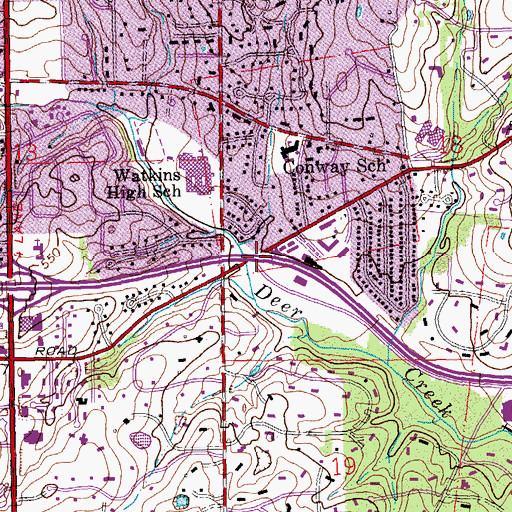 Topographic Map of Interchange 28C, MO