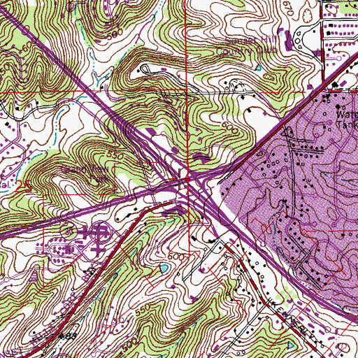 Topographic Map of Interchange 3, MO