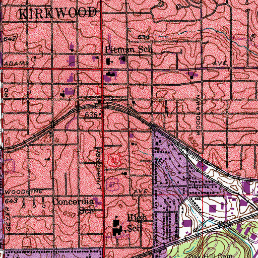 Topographic Map of Unity Baptist Church, MO