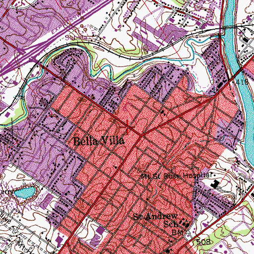 Topographic Map of Unity Church of Peace, MO