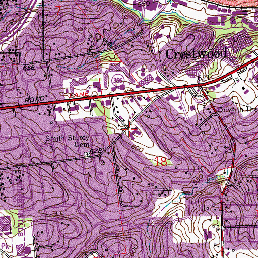 Topographic Map of Victory Fellowship Church, MO