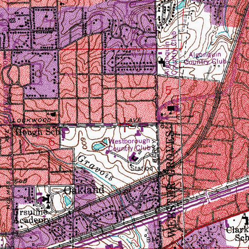 Topographic Map of Webster Groves Christian Church Disciples of Christ, MO