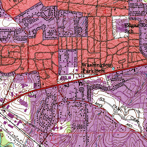 Topographic Map of Webster Groves Church of the Nazarene, MO