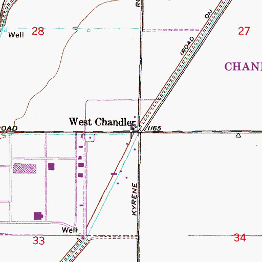 Topographic Map of West Chandler, AZ