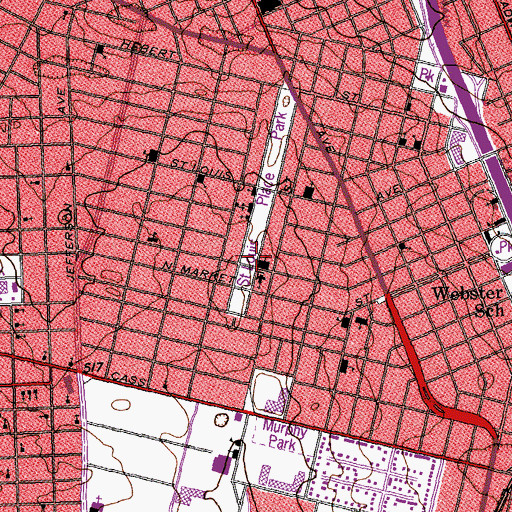 Topographic Map of Zion Lutheran Church, MO